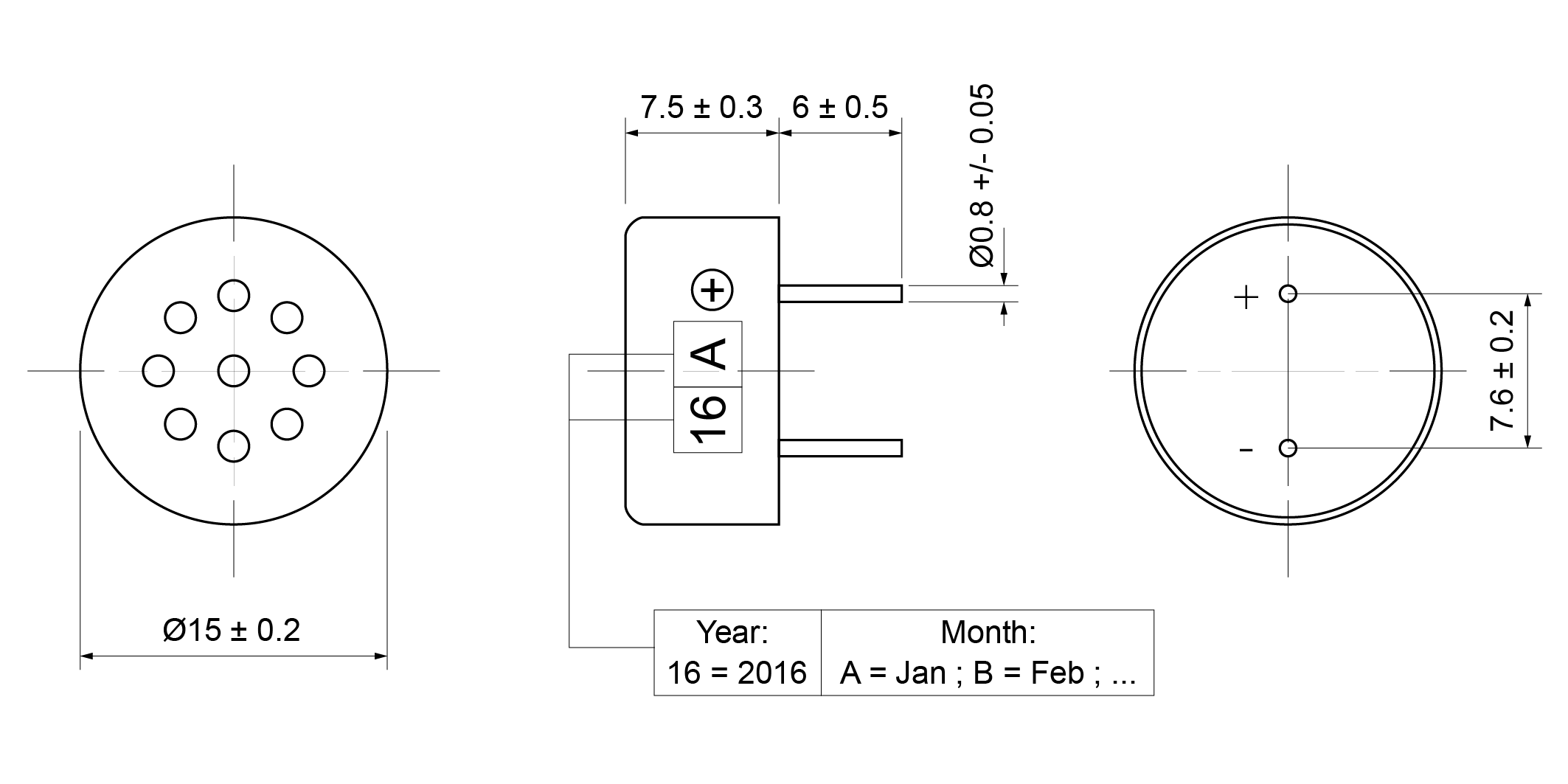 OSR15R-7.5A0.3W8A-P Mechanical Drawing